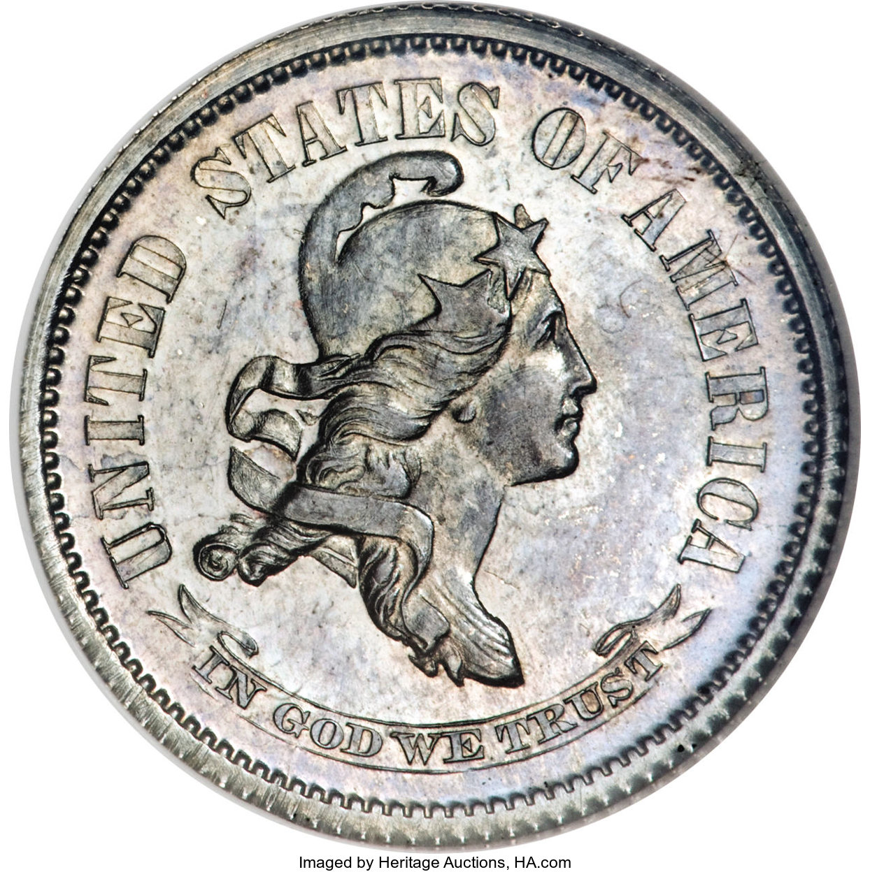 image for: 1869 10C Standard Silver Ten Cents, Judd-696, Pollock-775, R.5, PR64 NGC....
