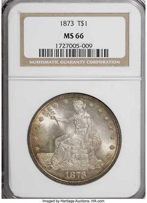 image for: 1873 T$1 MS66 NGC....