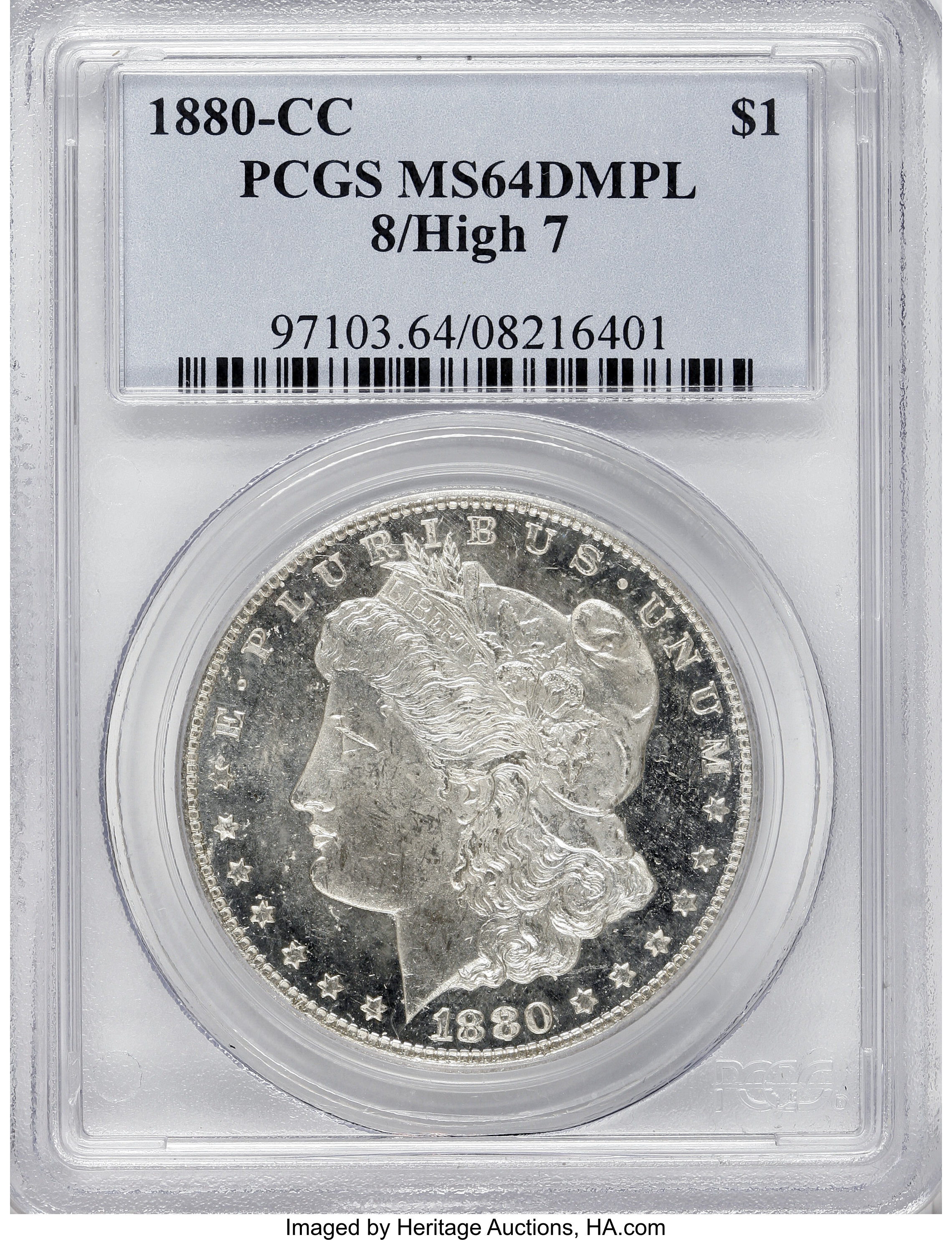 1880-CC $1  8/High 7 MS DMPL MS64 DMPL thumbnail 16