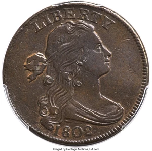 image for: 1802 1C 1/000, S-228, B-4, R.2, AU50 PCGS. CAC....