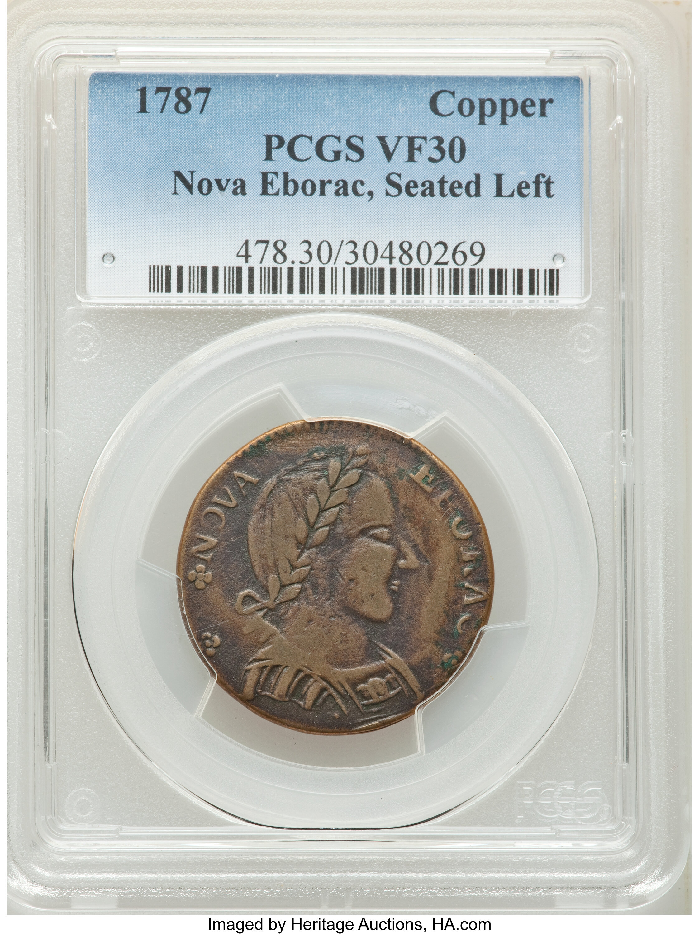image for: 1787 Nova Eborac Copper, Large Head, VF30 PCGS. Breen-985, W-5750, R.6....
