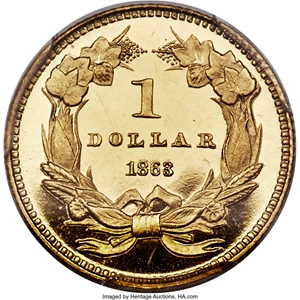 image for: 1863 G$1 PR66 Deep Cameo PCGS. JD-1, High R.6....