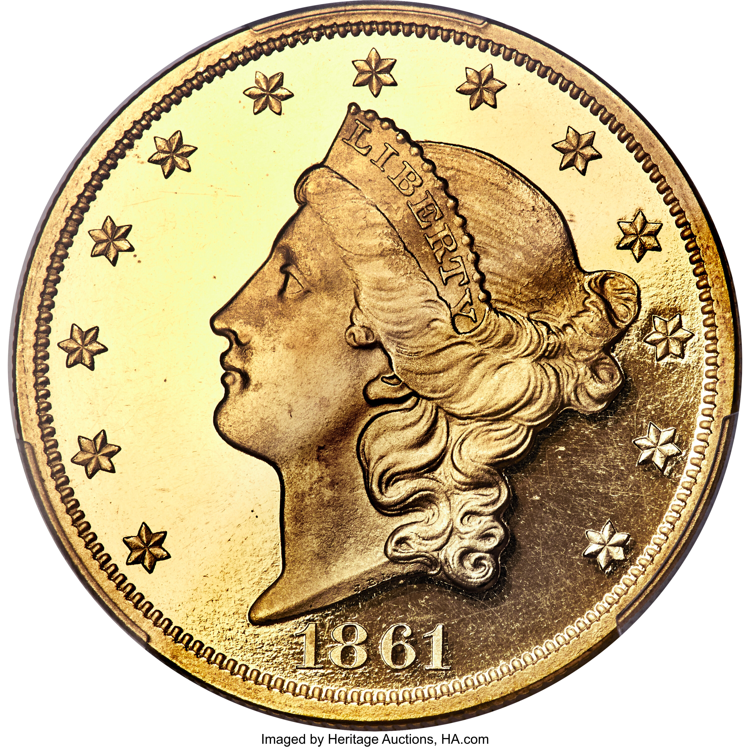 image for: 1861 $20 PR66 Deep Cameo PCGS. JD-1, High R.7....