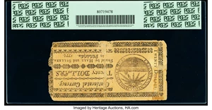 image for: Continental Currency May 10, 1775 $20 PCGS Apparent Very Fine 25....