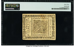 image for: Continental Currency May 9, 1776 $7 PMG Choice Uncirculated 63....