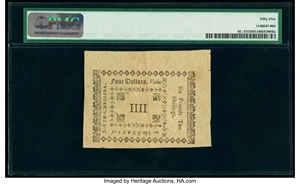 image for: South Carolina October 19, 1776 $4 PMG About Uncirculated 55....
