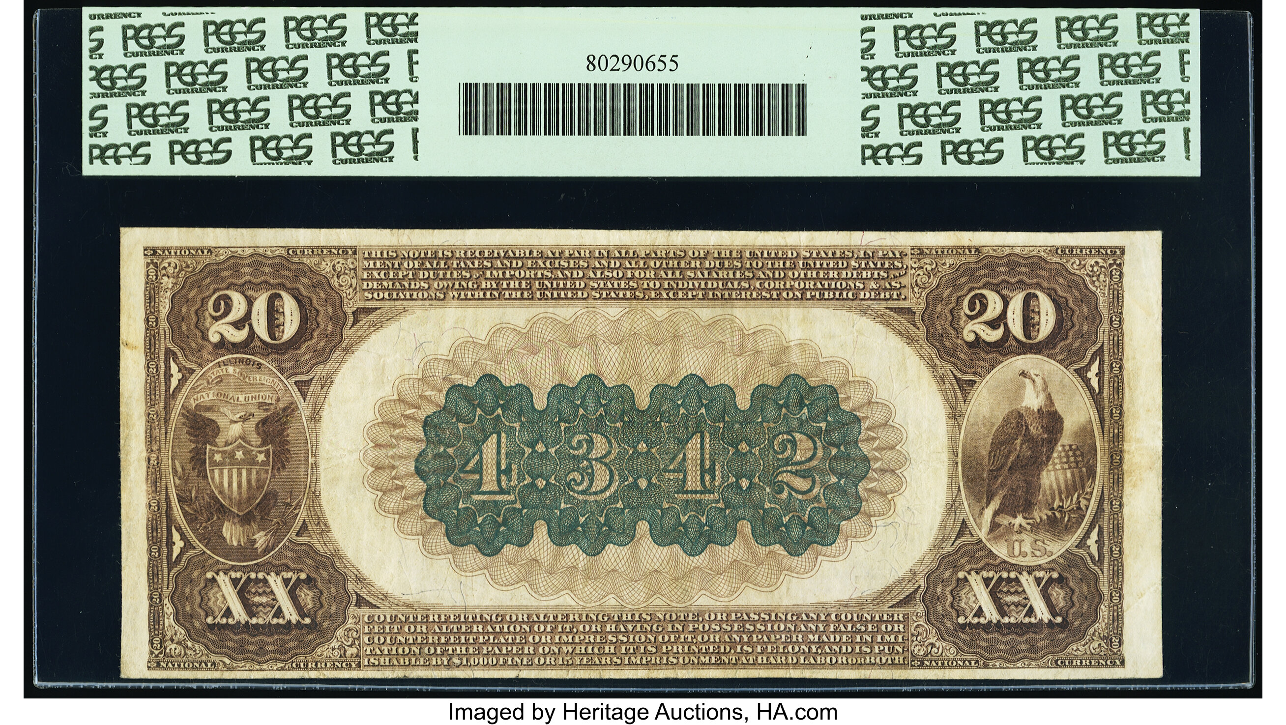 image for: Kankakee, IL - $20 1882 Brown Back Fr. 498 The City National Bank Ch. # (M)4342 PCGS Very Fine 25....