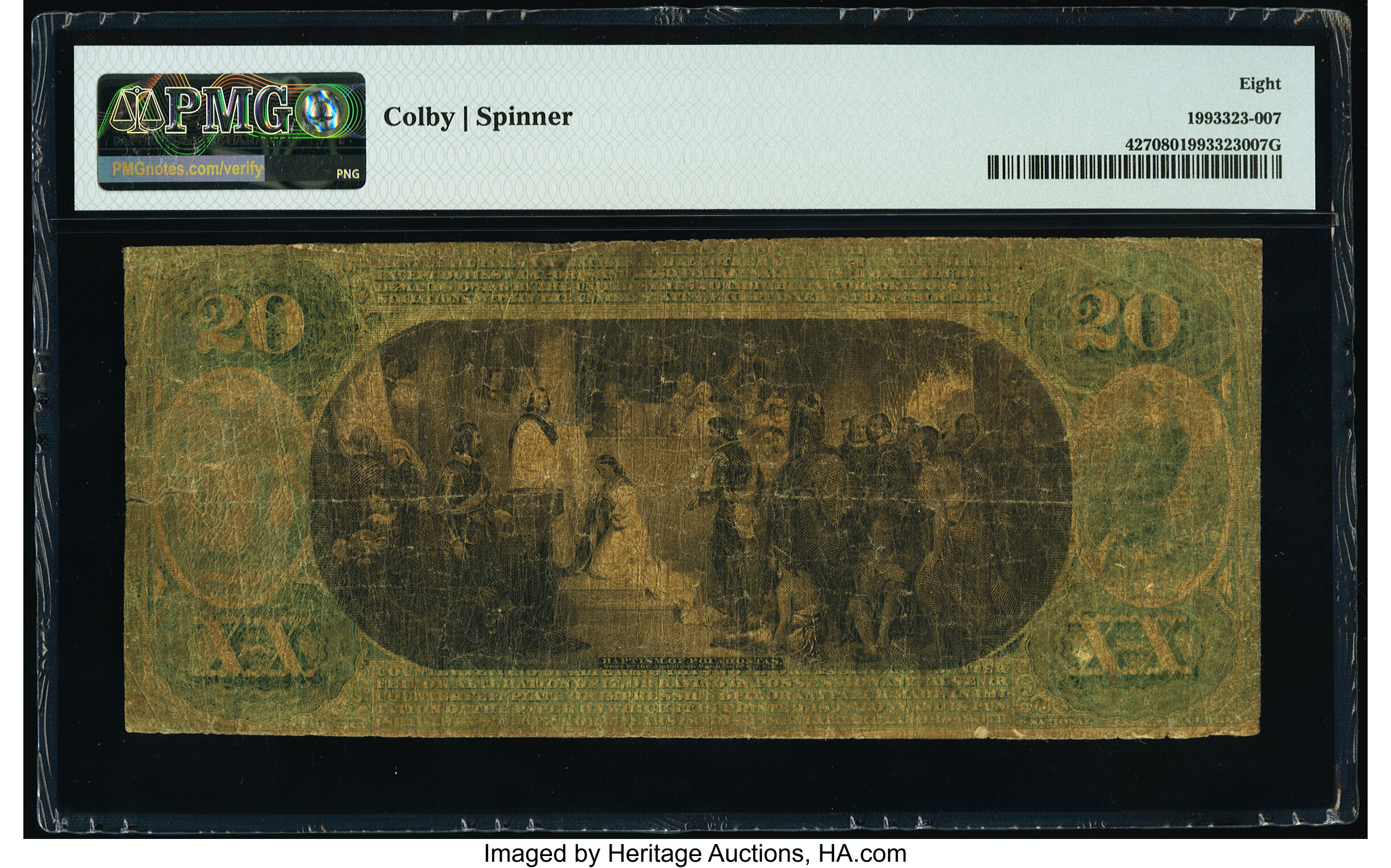 image for: Kingston, NY - $20 Original Fr. 427 The National Ulster County Bank Ch. # 1050 PMG Very Good 8....