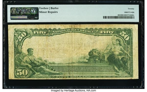 image for: New York, NY - $50 1902 Plain Back Fr. 682 The Chatham & Phenix National Bank Ch. # (E)10778 PMG Very Fine 20....