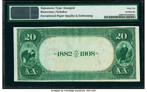 image for: Pittsburgh, PA - $20 1882 Date Back Fr. 550 The Columbia National Bank Ch. # (E)4910 PMG Gem Uncirculated 65 EPQ....