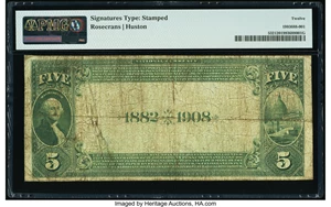 image for: Covington, VA - $5 1882 Date Back Fr. 532 The Covington National Bank Ch. # (S)4503 PMG Fine 12....