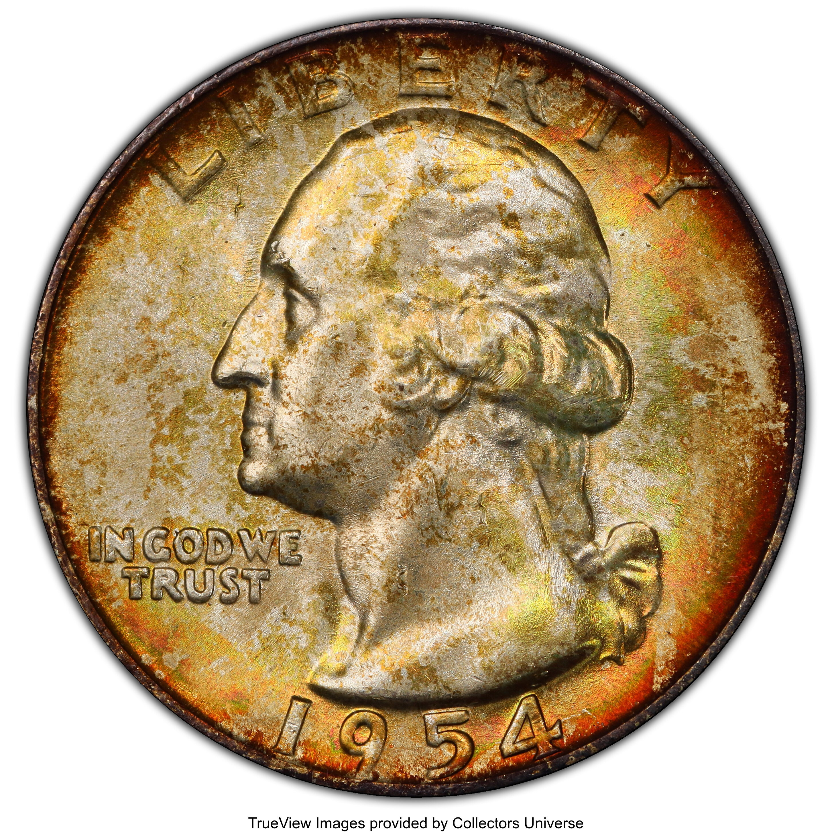 1954-D 25C MS66 PCGS. CAC. PCGS Population: (549/36 and 34/7+). NGC Census: (601/74 and 16/3+). CDN: $45 Whsle. Bid for NGC...