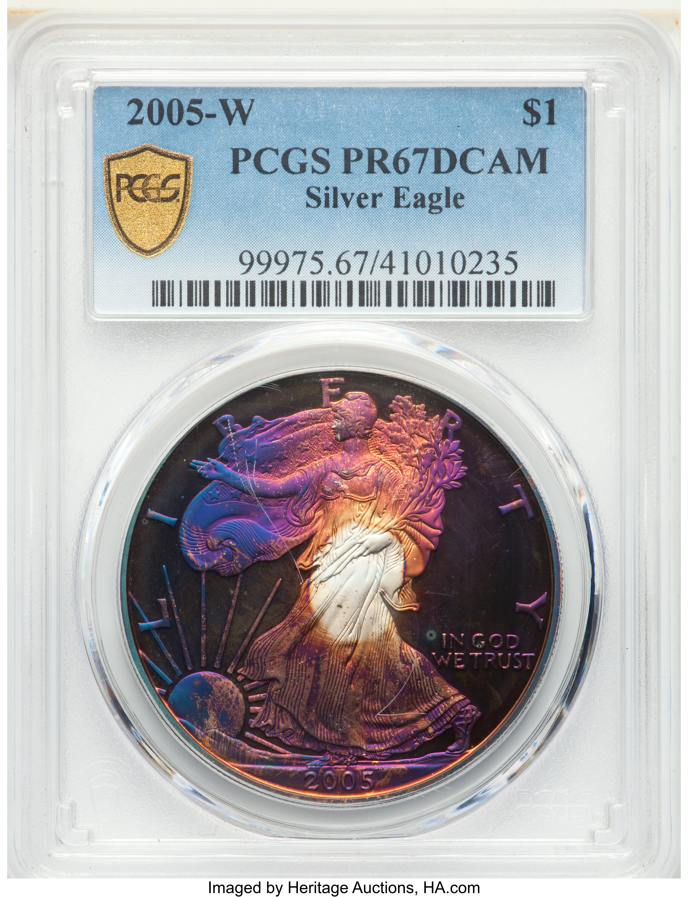 2005-W $1  Silver Eagle PR DCAM PR65 DCAM CAC thumbnail 6