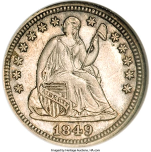 image for: 1849 P3CS Three Cent Silver, Judd-112 Original, Pollock-126, Low R.7, PR64 NGC....