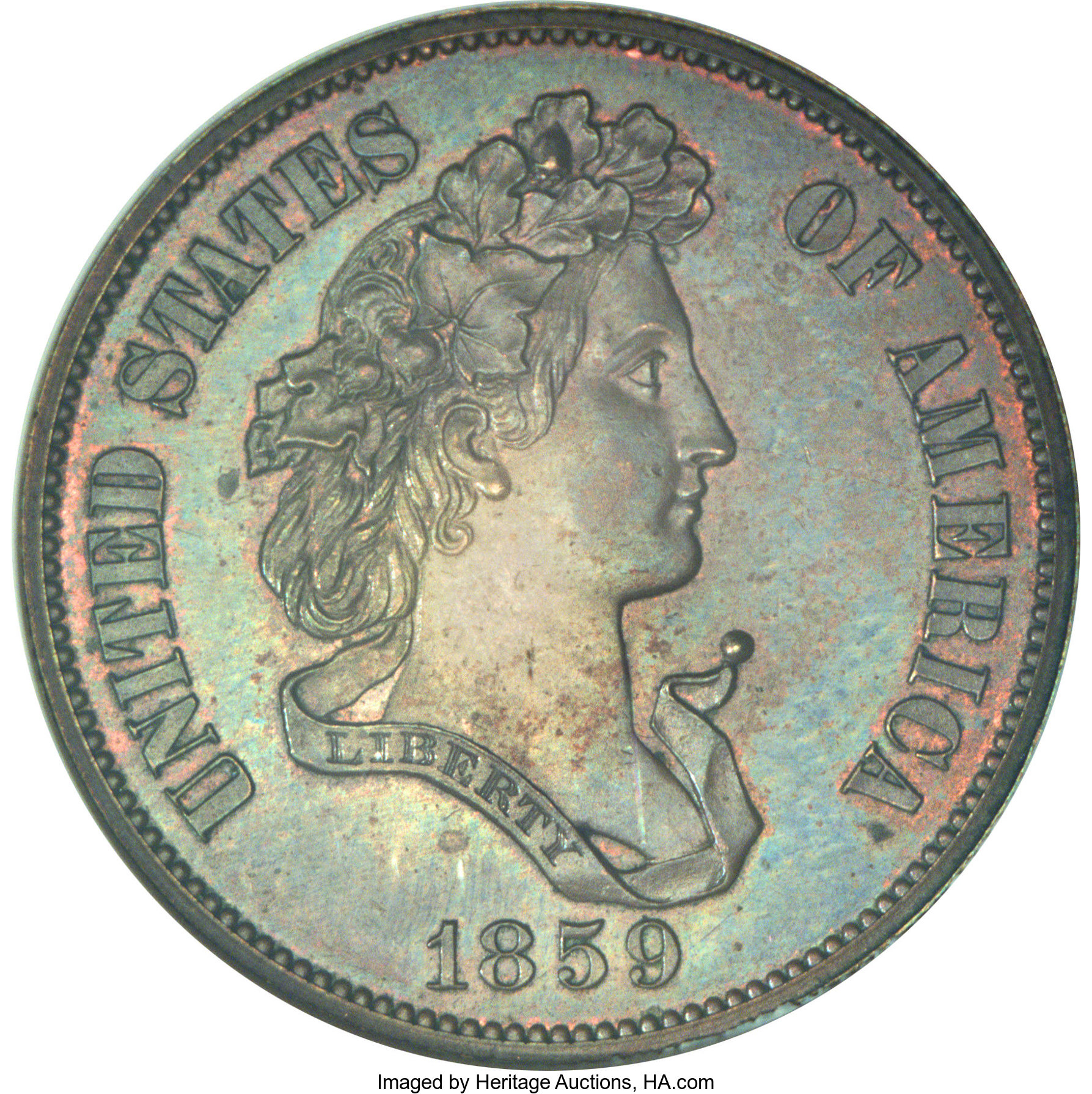 image for: 1859 P50C Half Dollar, Judd-240, Pollock-296, R.5, PR65 Brown NGC....