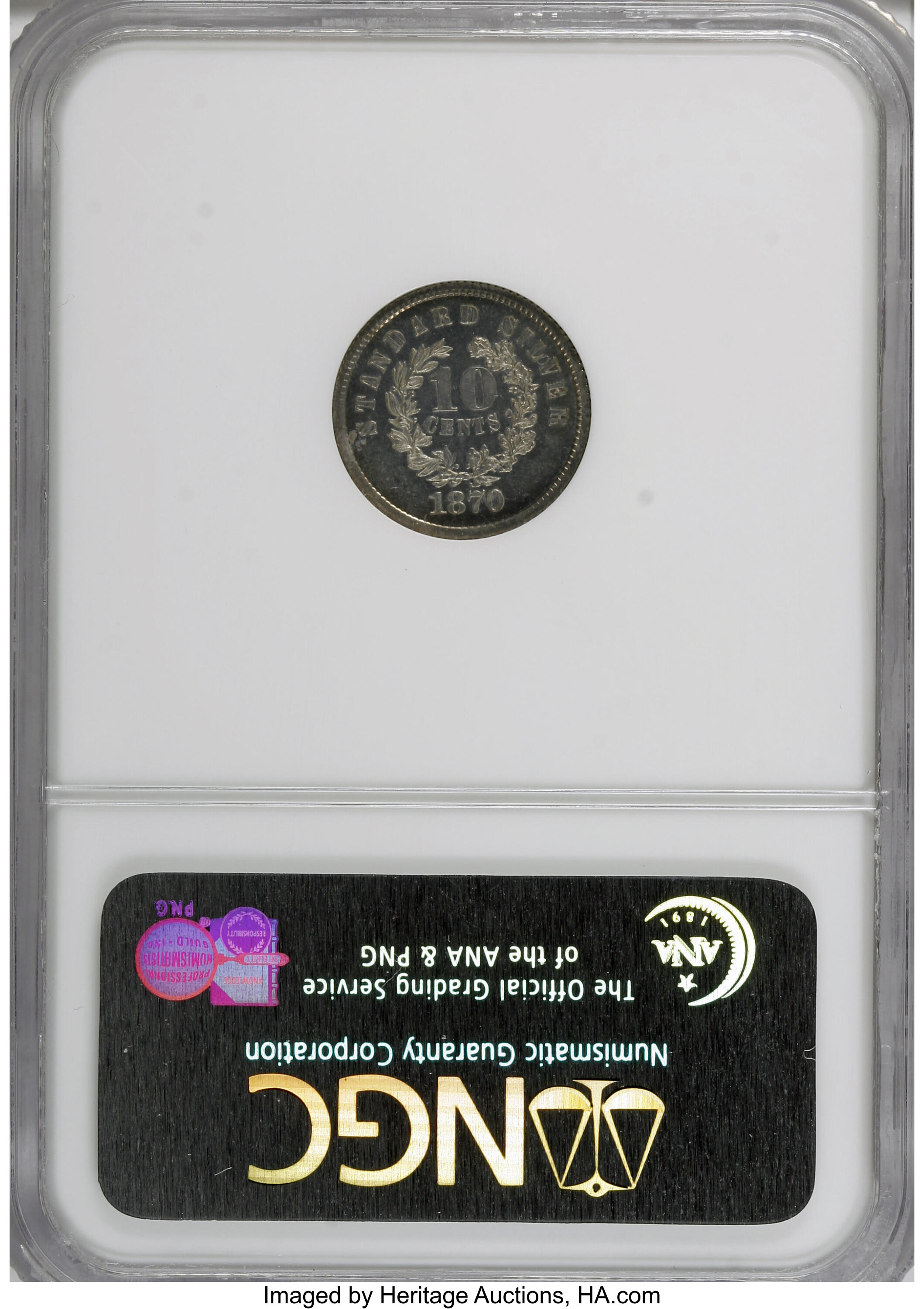 image for: 1870 10C Standard Silver Ten Cents, Judd-855, Pollock-935, High R.6, PR64 NGC....