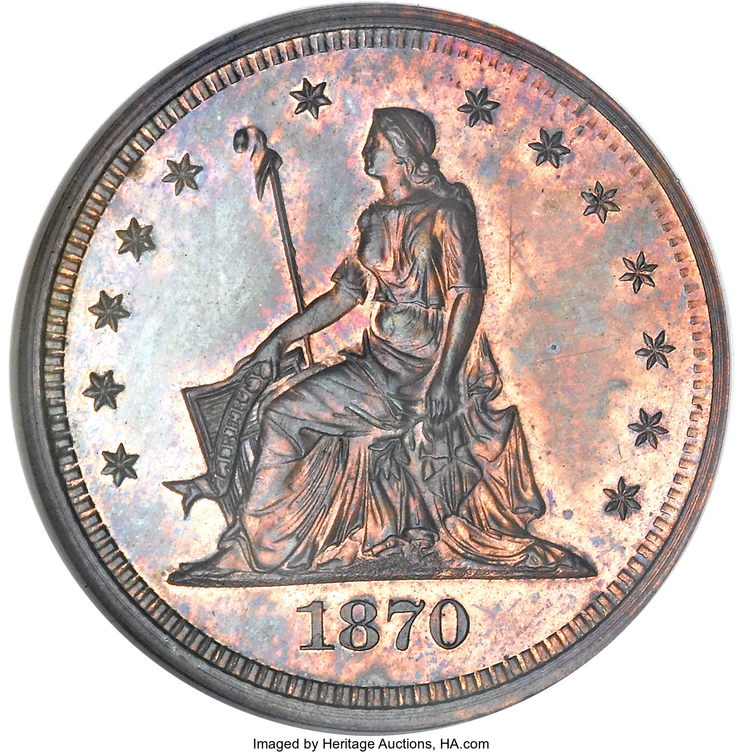 image for: 1870 25C Quarter Dollar, Judd-885, Pollock-983, Low R.7, PR63 Brown NGC....