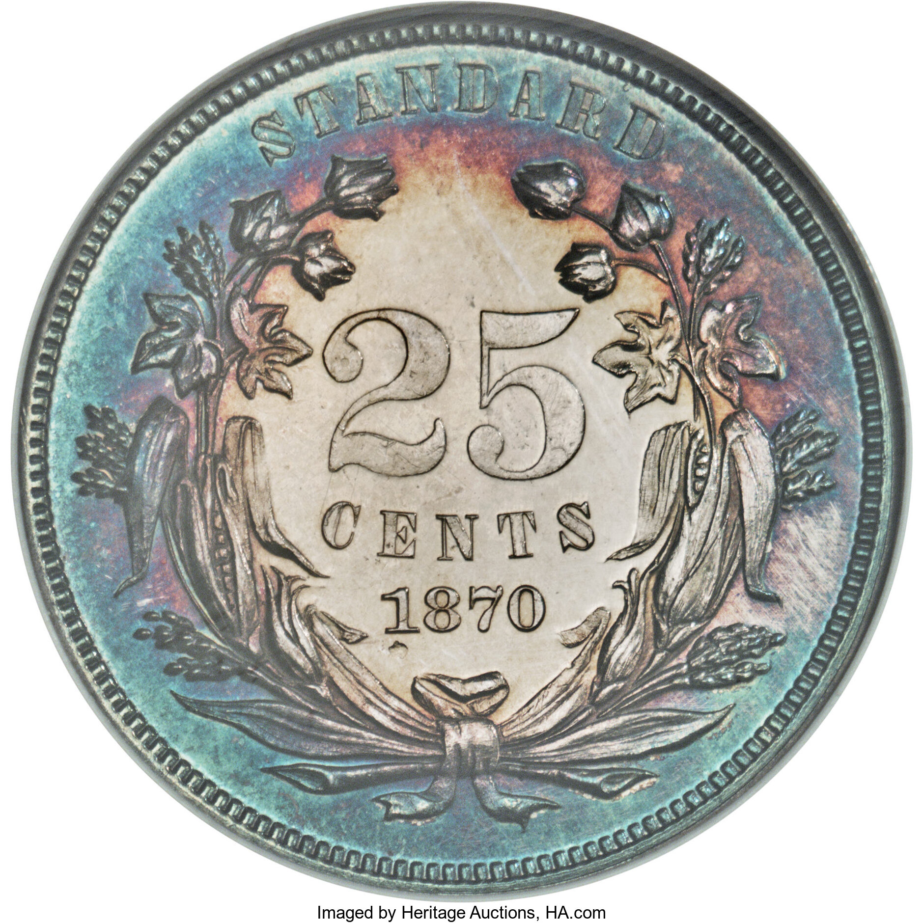 image for: 1870 25C Standard Silver Quarter Dollar, Judd-895, Pollock-1002, Low R.7, PR64  ★  NGC....