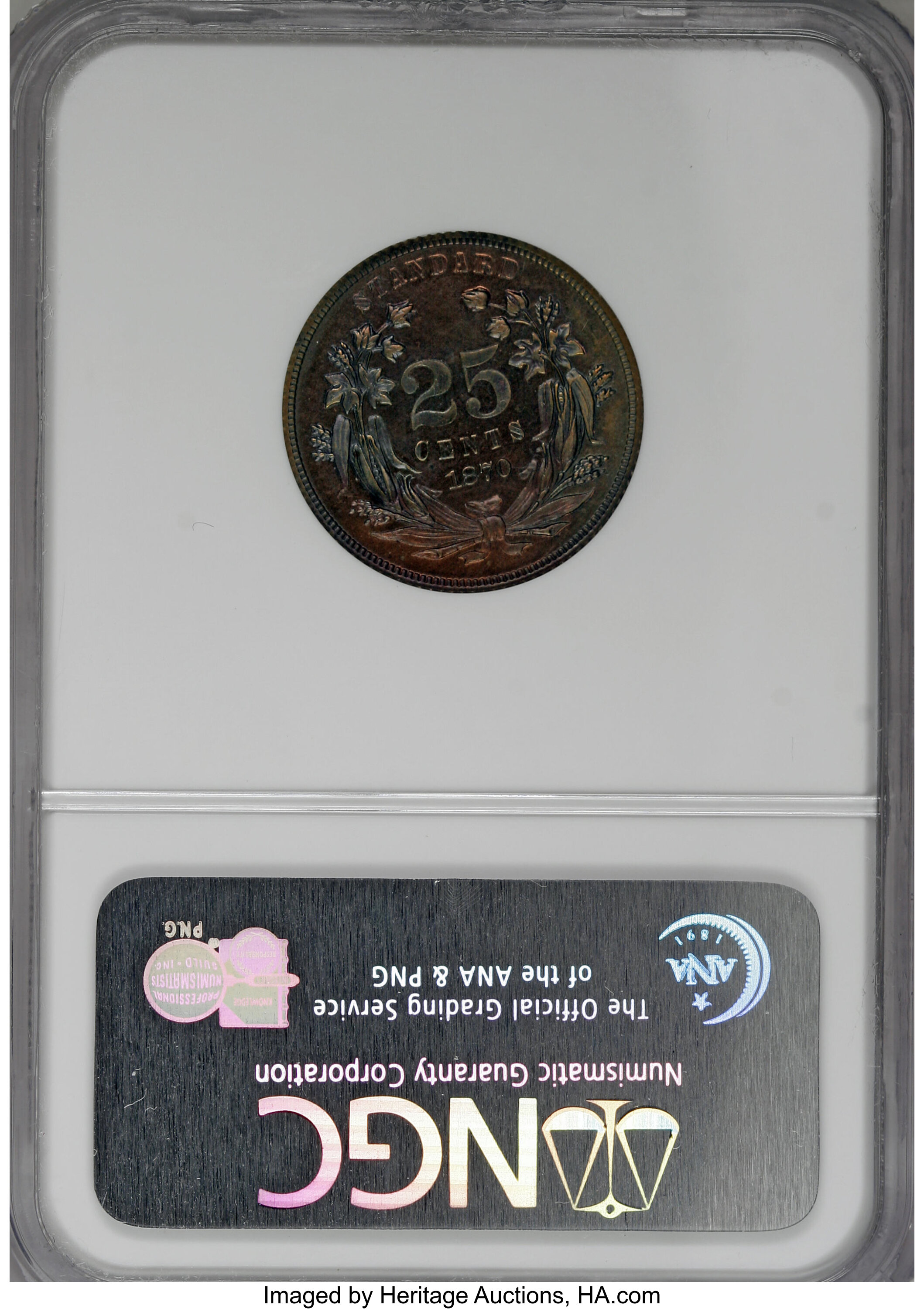 image for: 1870 25C Standard Silver Quarter Dollar, Judd-896, Pollock-1003, Low R.7, PR66 Brown NGC....