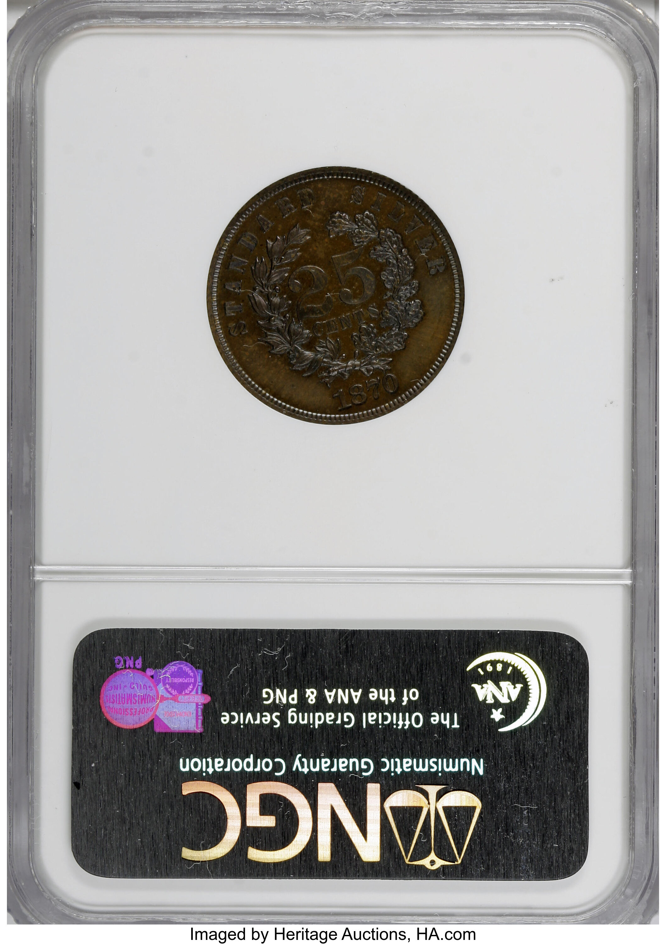 image for: 1870 25C Standard Silver Quarter Dollar, Judd-914, Pollock-1010, Low R.7, PR65 Brown NGC....
