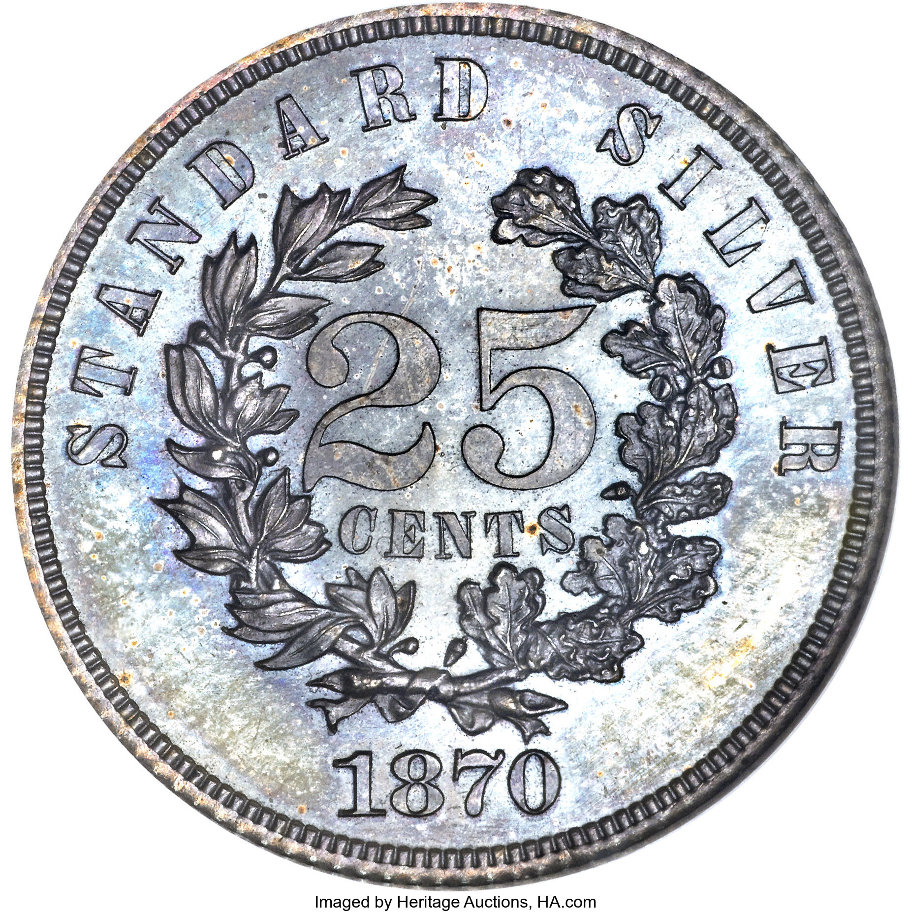 image for: 1870 25C Standard Silver Quarter Dollar, Judd-914, Pollock-1010, Low R.7, PR65 Brown NGC....