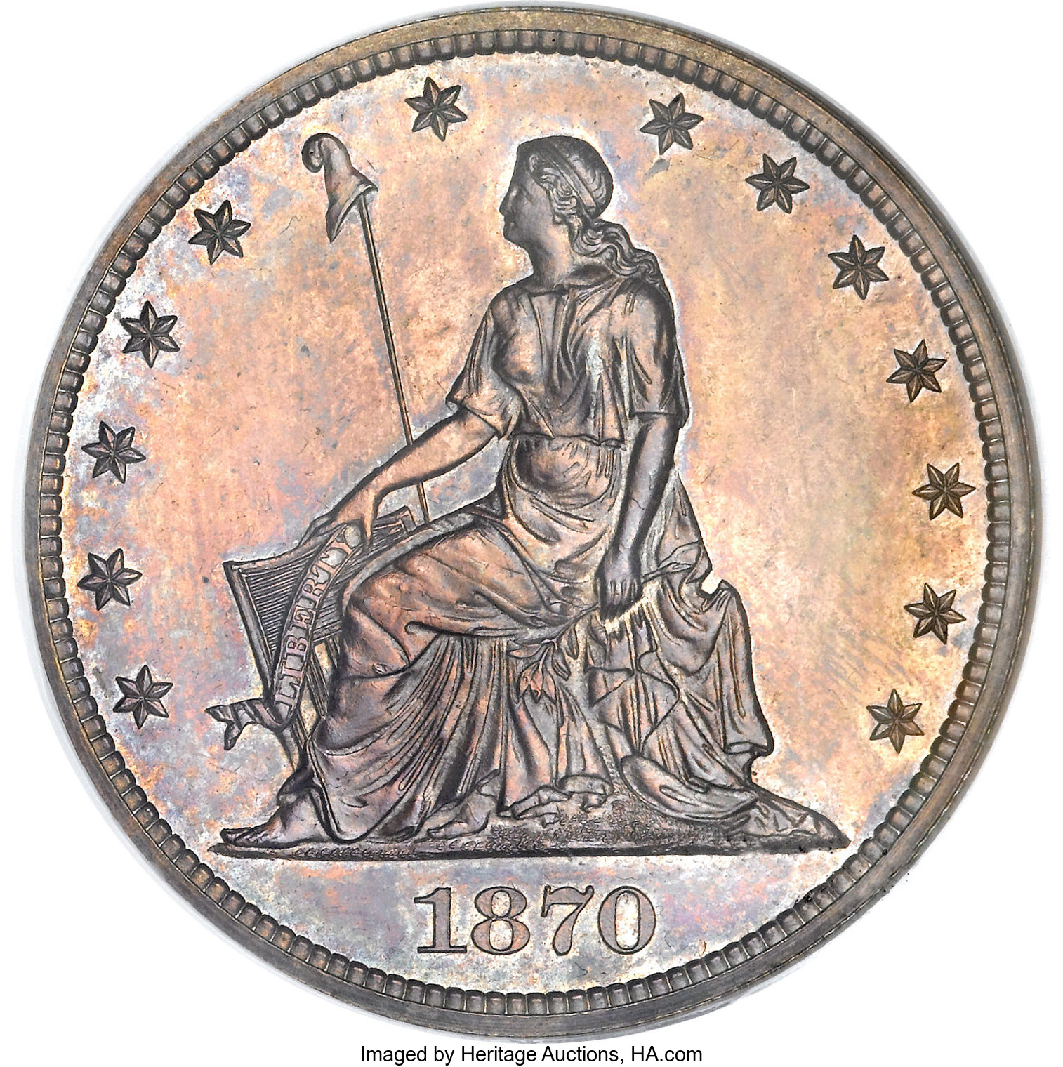 image for: 1870 50C Half Dollar, Judd-935, Pollock-1041, High R.6, PR64 Brown NGC....