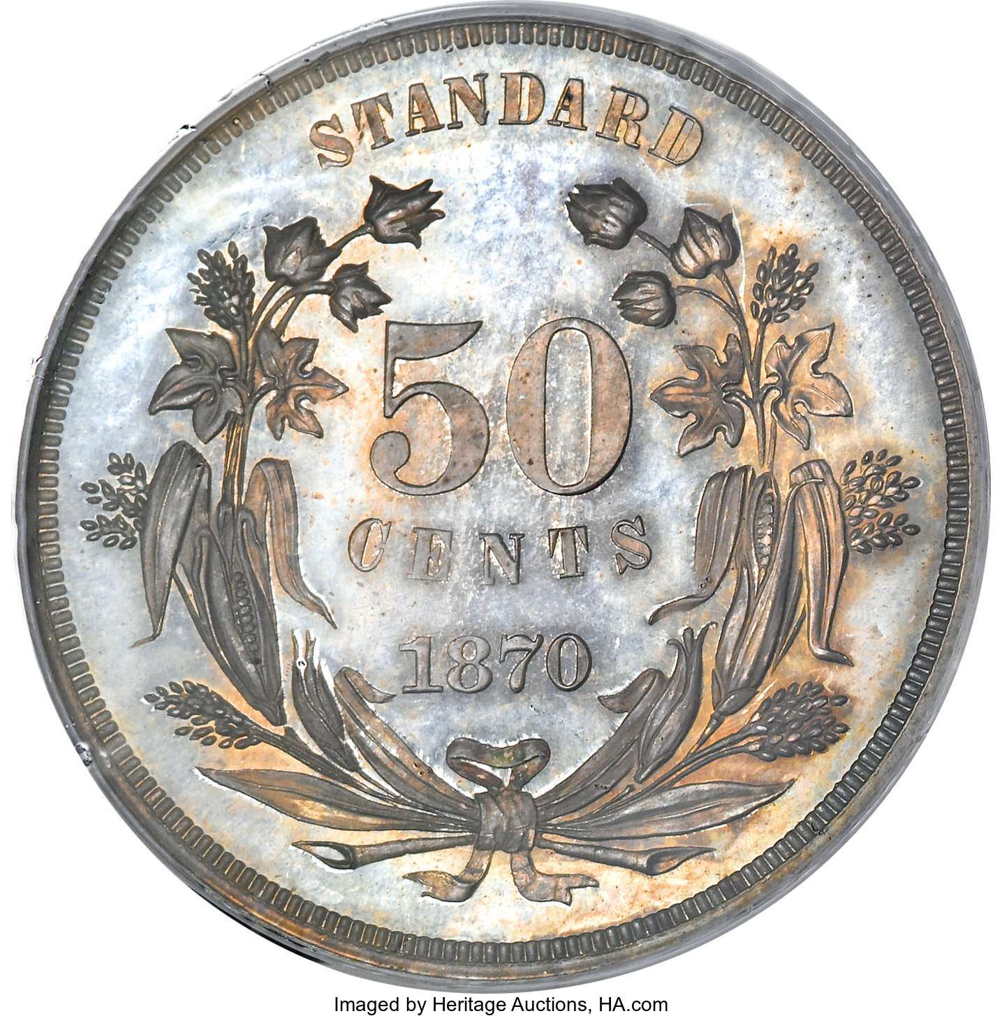 image for: 1870 50C Standard Silver Half Dollar, Judd-958, Pollock-1109, High R.6, PR65 PCGS....