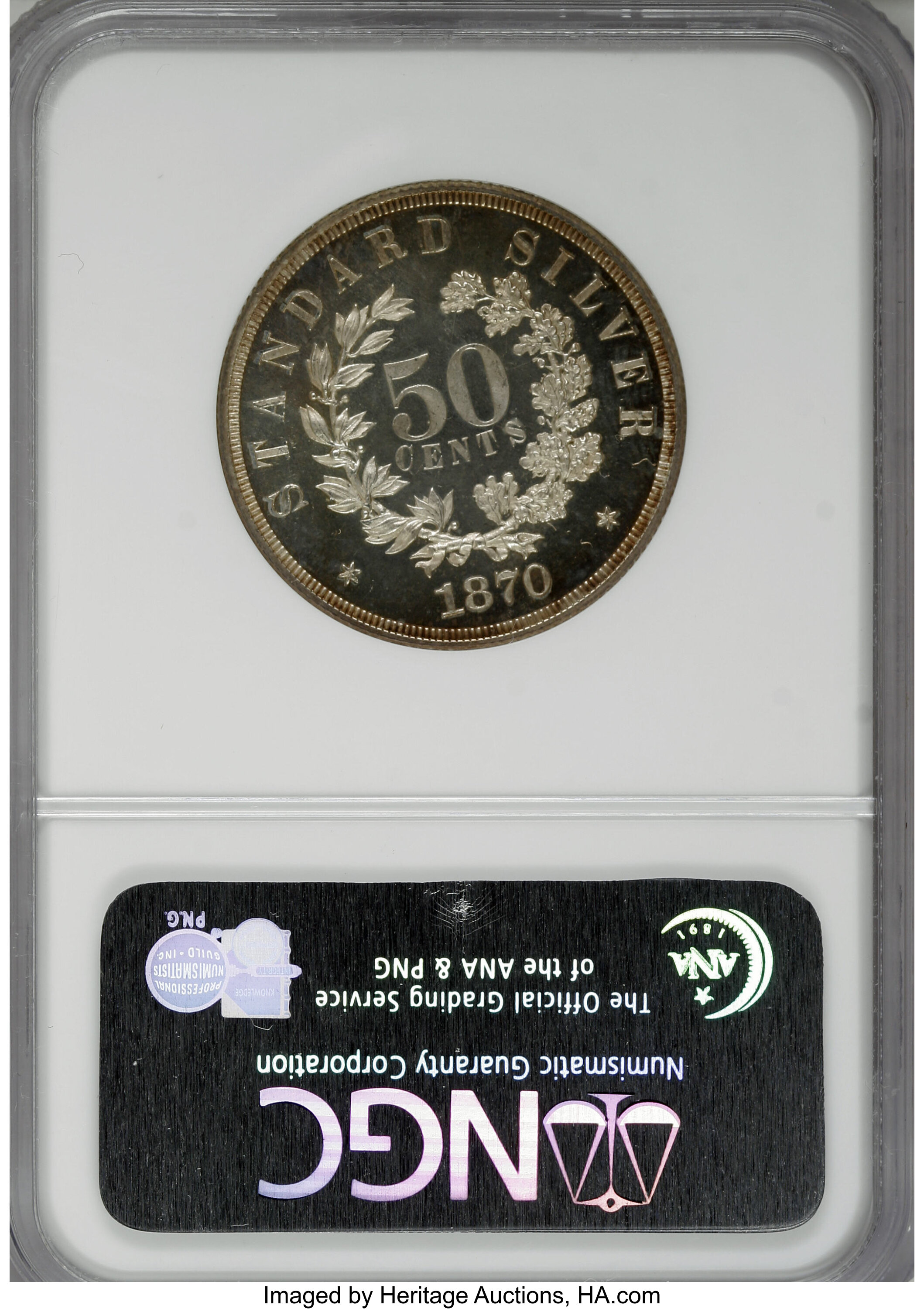 image for: 1870 50C Standard Silver Half Dollar, Judd-987, Pollock-1116, High R.6, PR67 Cameo NGC....