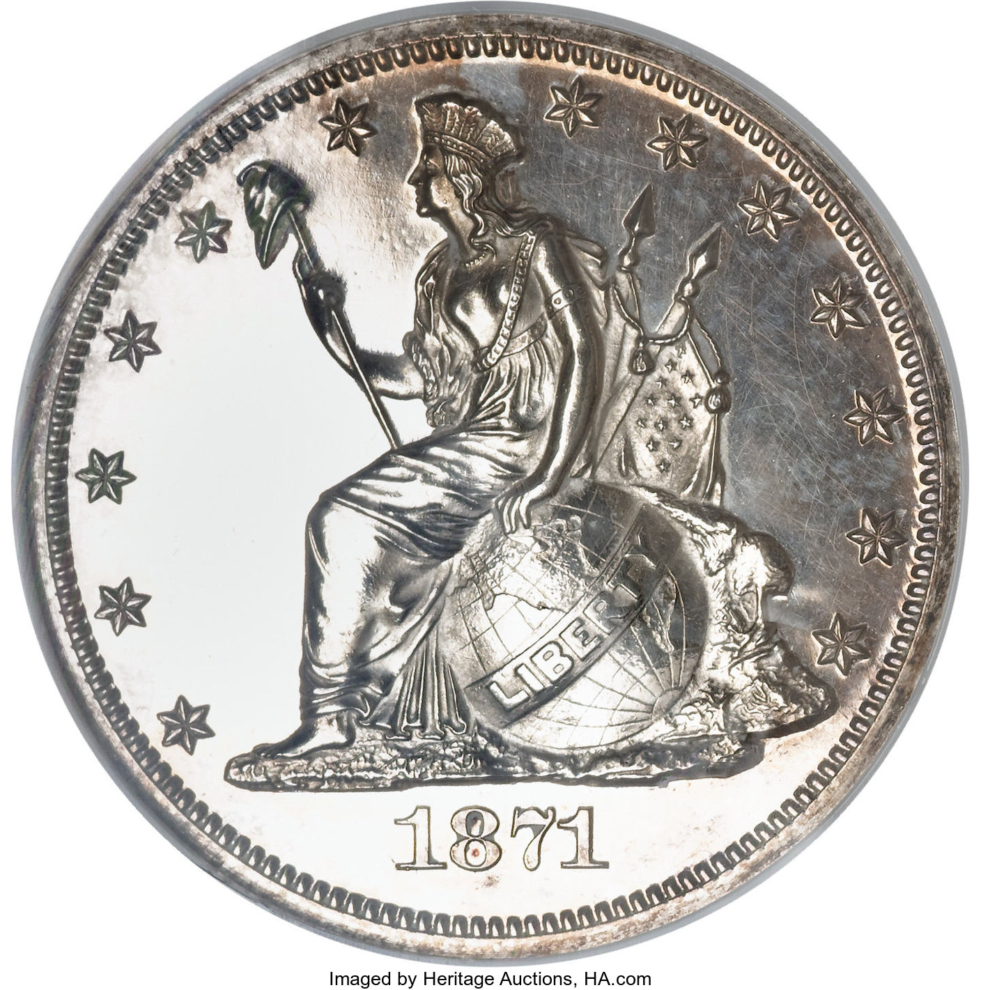 image for: 1871 50C Standard Silver Half Dollar, Judd-1111, Pollock-1247, Low R.7, PR62 Cameo NGC....