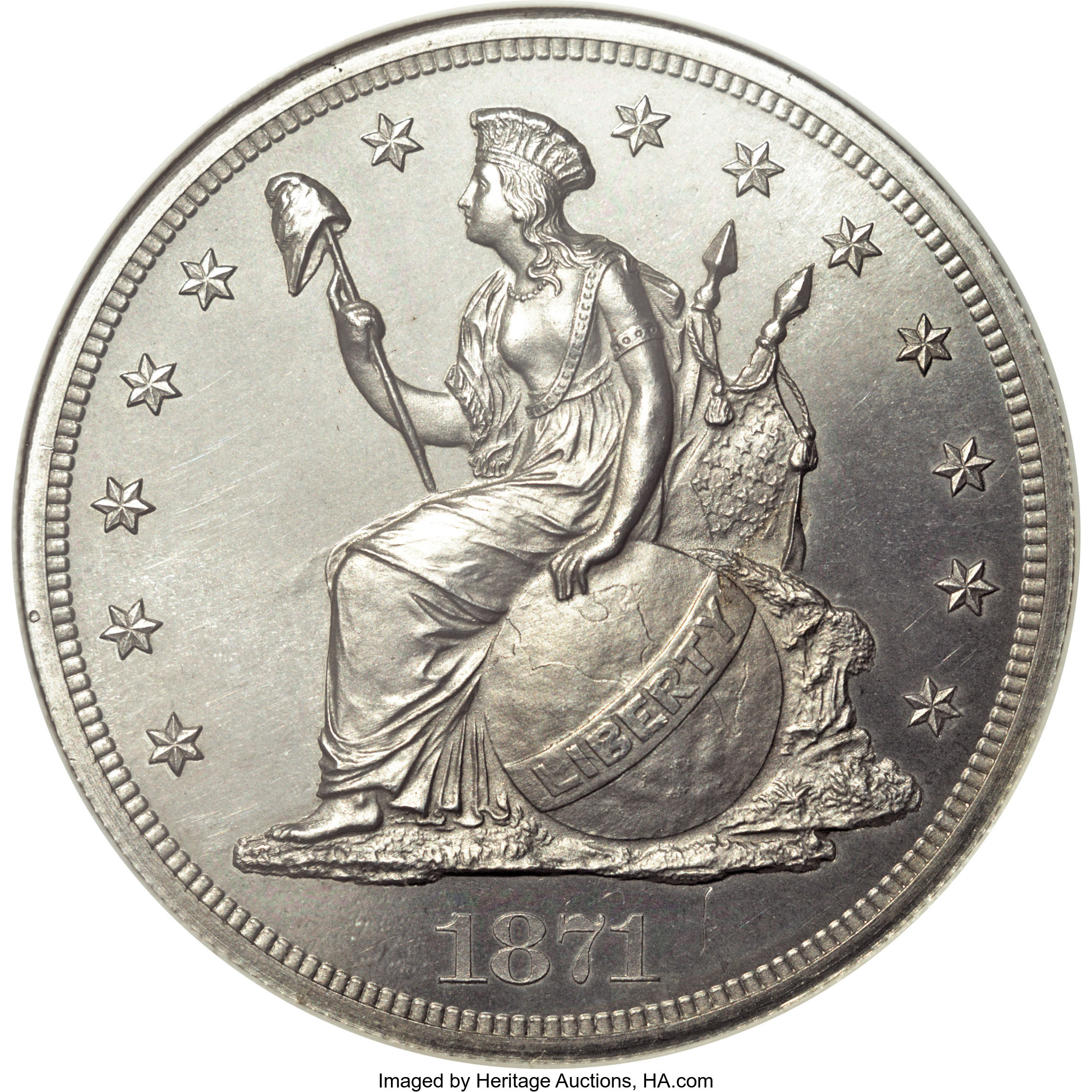 image for: 1871 $1 Dollar, Judd-1149, Pollock-1291, Low R.7, PR65 Cameo NGC....