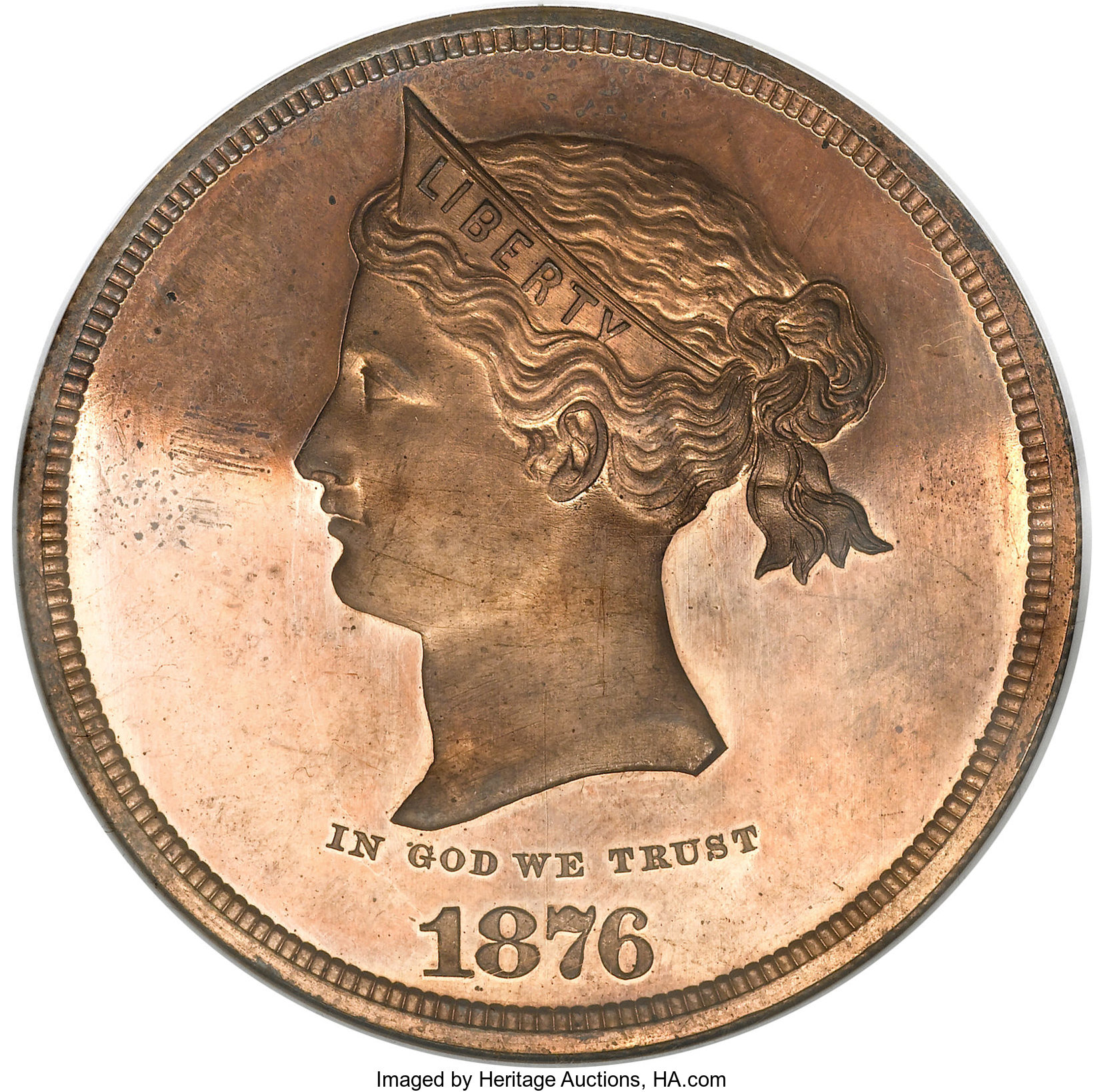 image for: 1876 $1 Sailor Head Dollar, Judd-1460, Pollock-1610, R.7, PR65 Red Cameo NGC....