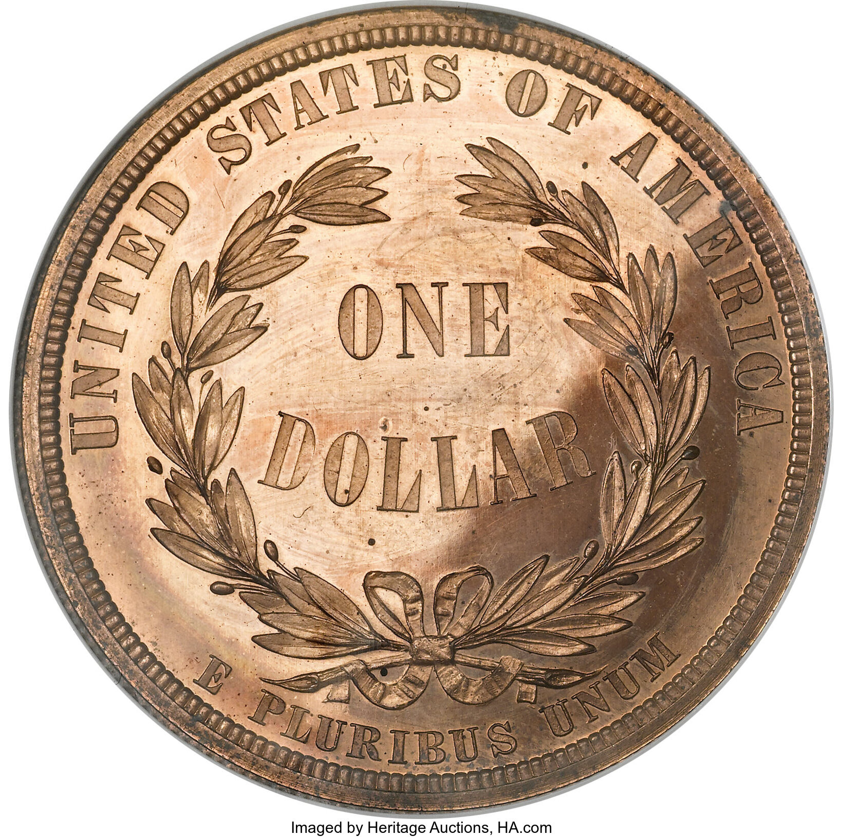 image for: 1876 $1 Sailor Head Dollar, Judd-1460, Pollock-1610, R.7, PR65 Red Cameo NGC....
