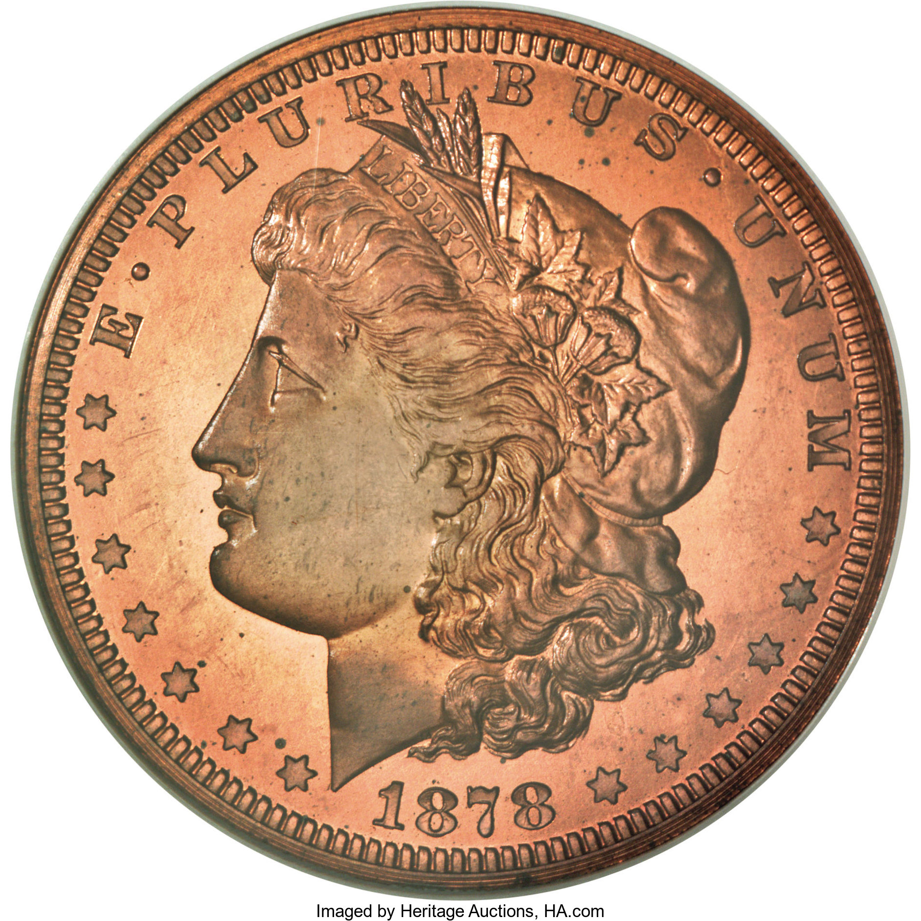 image for: 1878 $1 Morgan Dollar, Judd-1565, Pollock-1732, High R.7, PR65 Red NGC....