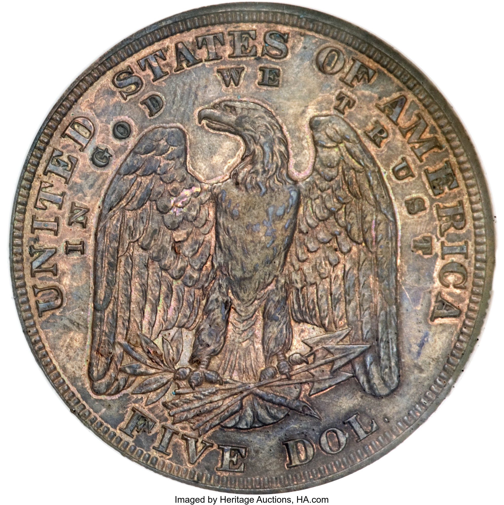 image for: 1878 $5 Five Dollar, Judd-1571, Pollock-1765, Low R.7, PR62 Brown NGC....