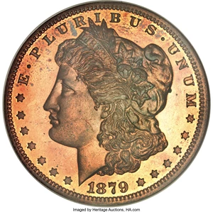 image for: 1879 $1 Morgan Dollar, Judd-1612, Pollock-1808, Low R.7, PR65 Red NGC....