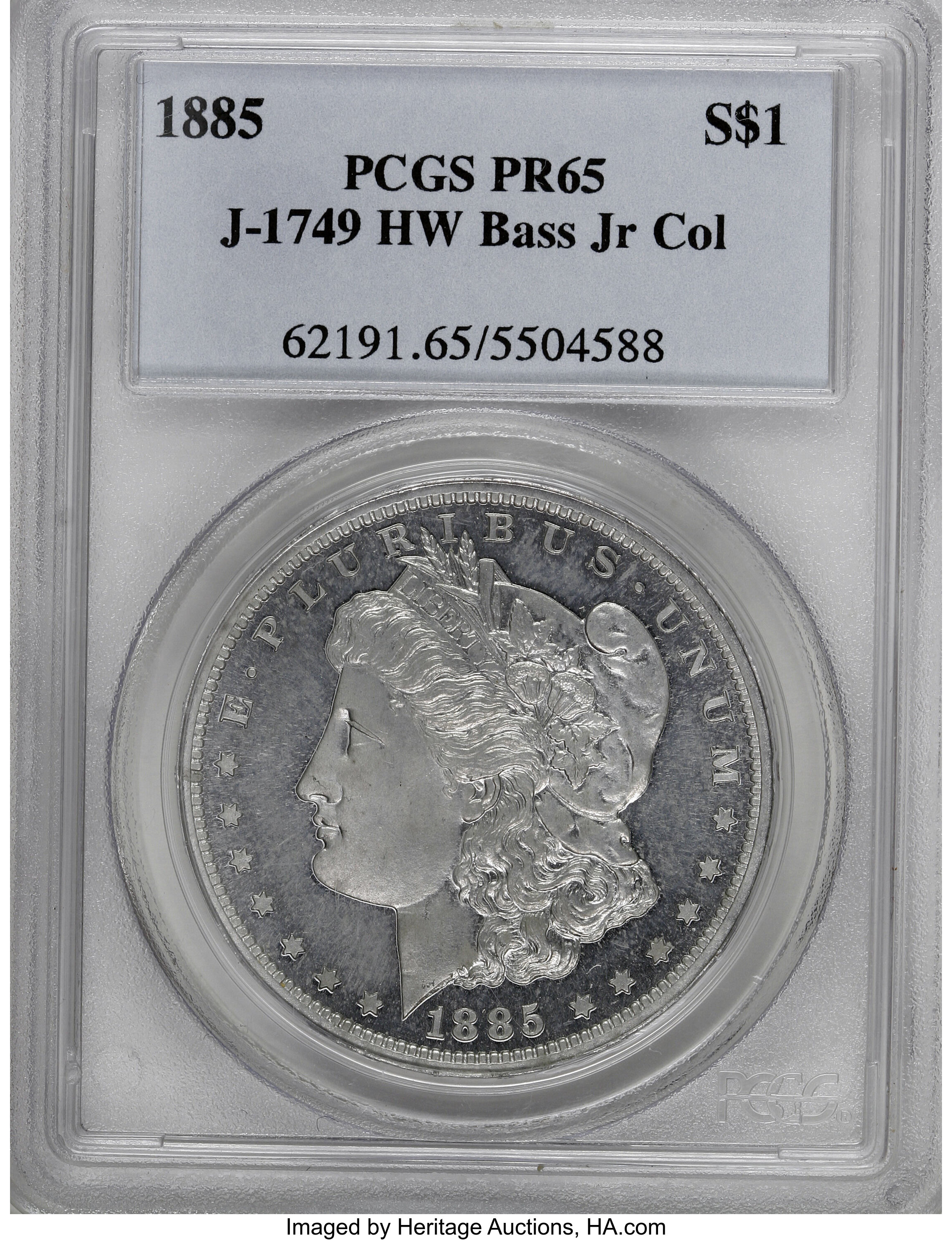 image for: 1885 $1 Snowden Dollar, Judd-1749, Pollock-1961, Low R.7, PR65 PCGS....