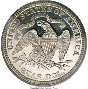 image for: 1871 25C PR64 Deep Cameo PCGS. CAC....