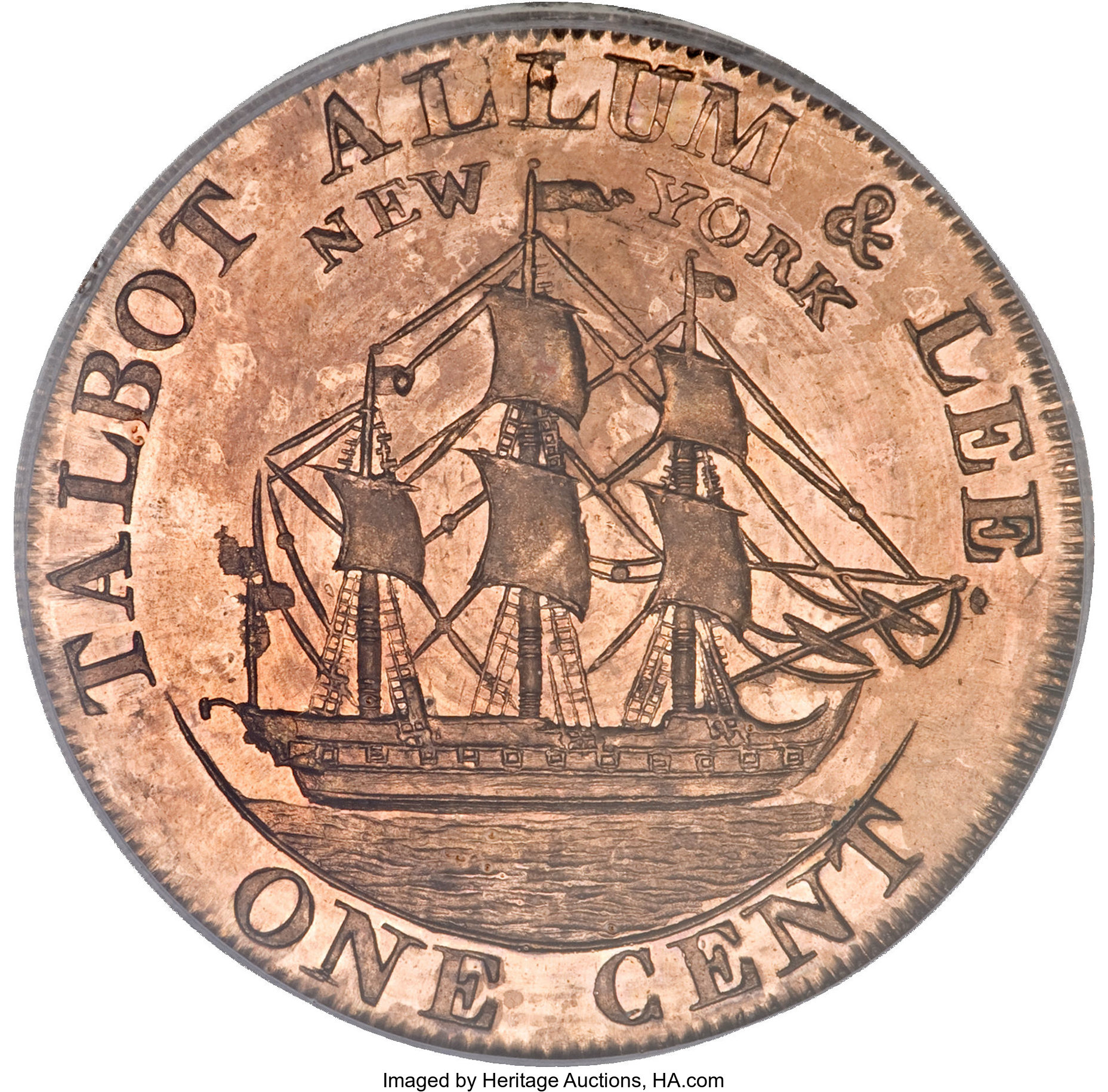 image for: 1794 1C Talbot, Allum & Lee Cent, NEW YORK MS66 Red PCGS....