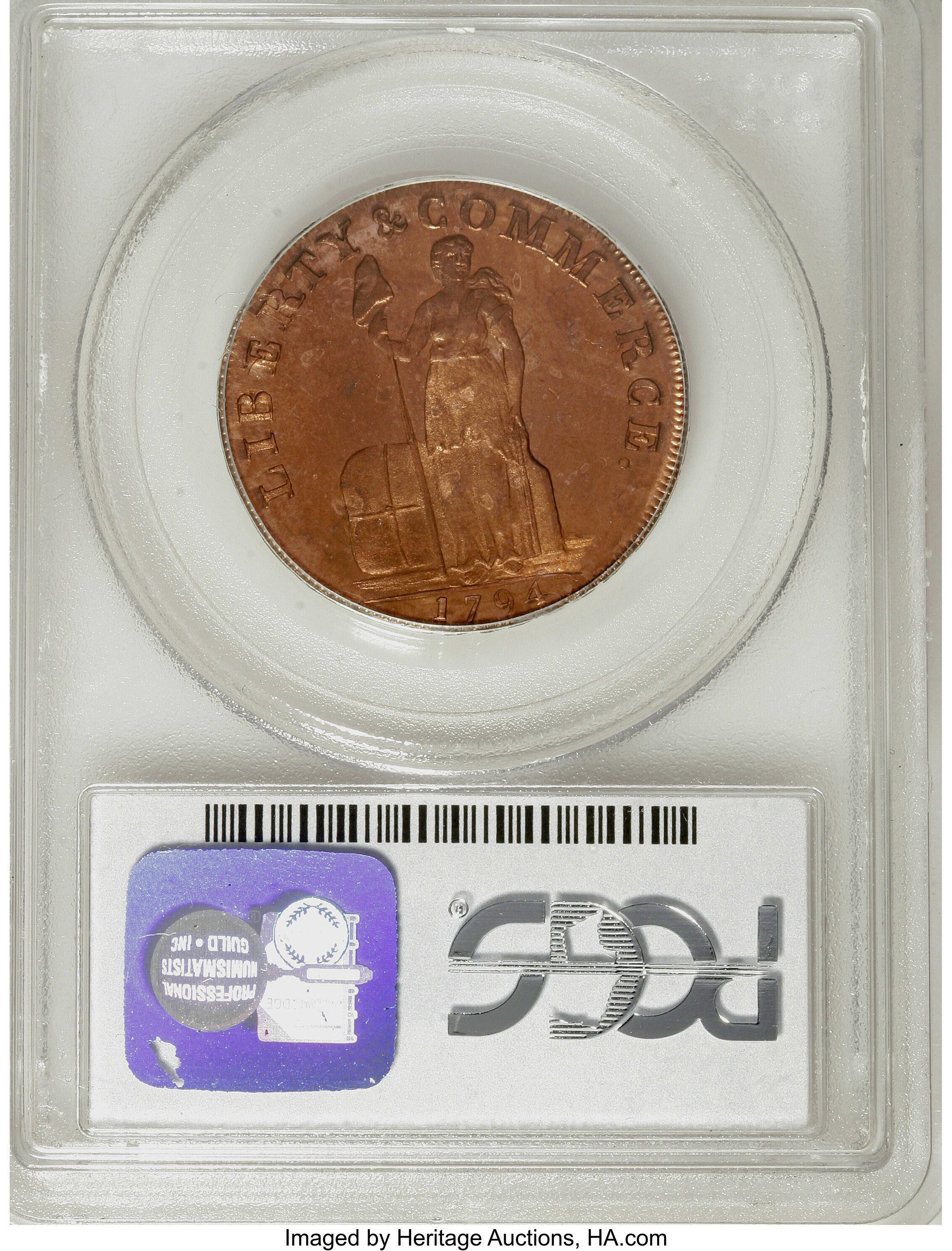 image for: 1794 1C Talbot, Allum & Lee Cent, NEW YORK MS66 Red PCGS....