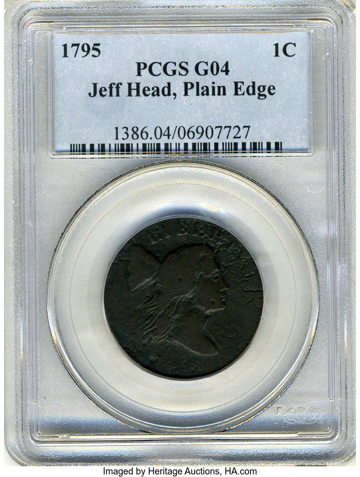 image for: 1795 1C Jefferson Head, Plain Good 4 PCGS....