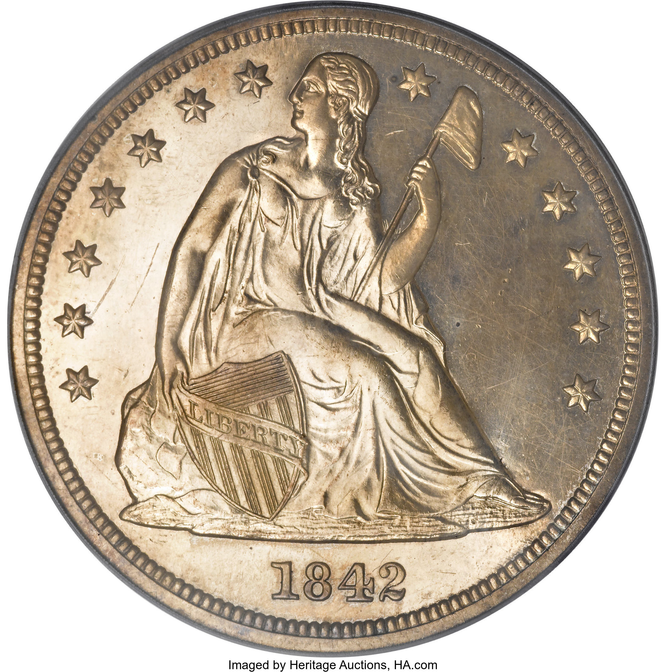 image for: 1842 $1 PR62 PCGS....