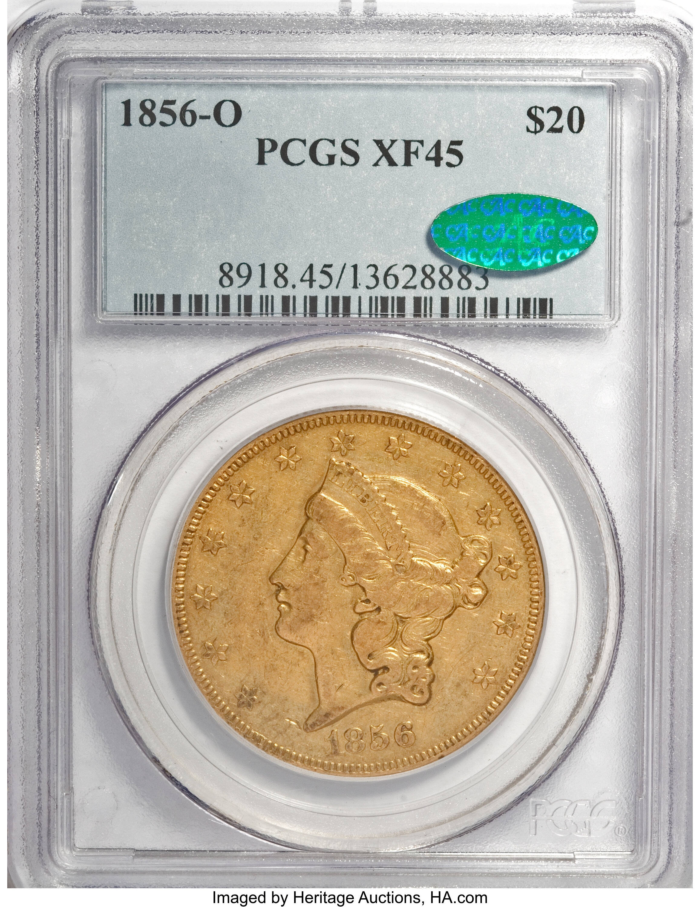 image for: 1856-O $20 XF45 PCGS. CAC....