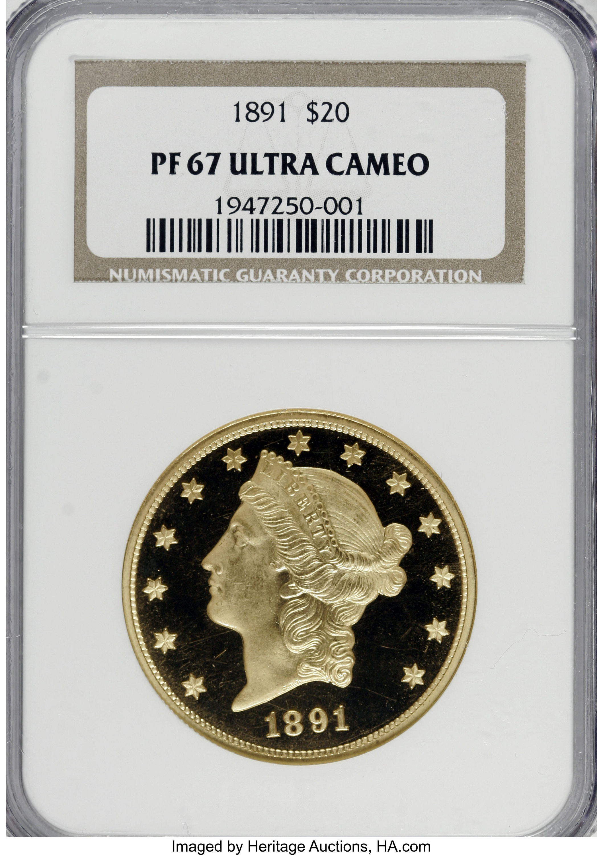 image for: 1891 $20 PR67 Ultra Cameo NGC....