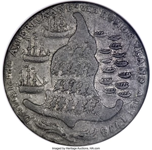 image for: 1778-1779 TOKEN Rhode Island Ship Token, Wreath Below, Pewter XF45 NGC....