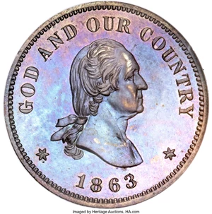 image for: 1863 2C Two Cents, Judd-305, Pollock-370, R.4, PR65 Brown NGC....