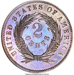 image for: 1863 2C Two Cents, Judd-305, Pollock-370, R.4, PR65 Brown NGC....