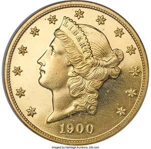 image for: 1900 $20 PR65 Cameo NGC....
