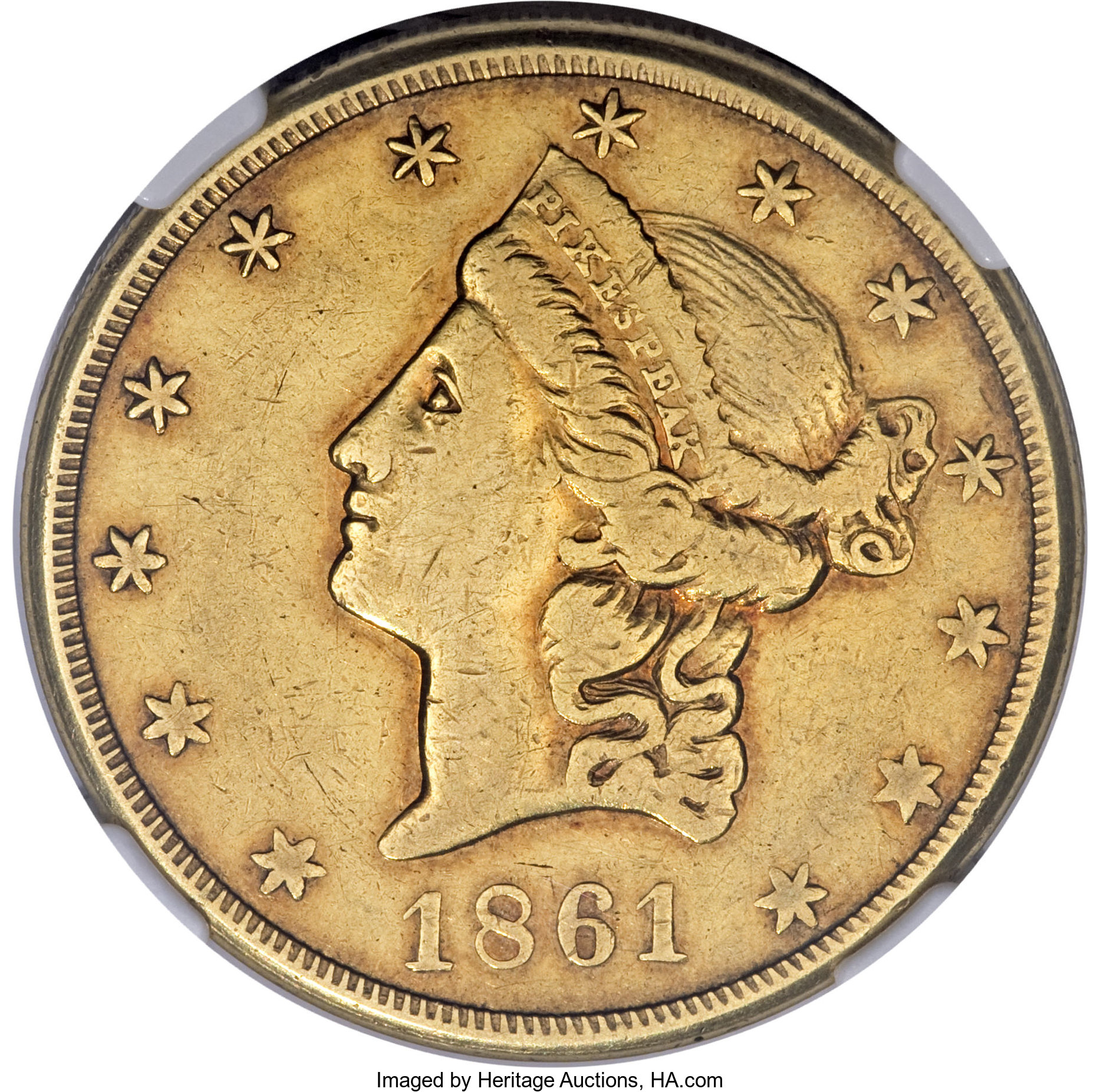 image for: 1861 $20 Clark, Gruber & Co. Twenty Dollar XF40 NGC. CAC....