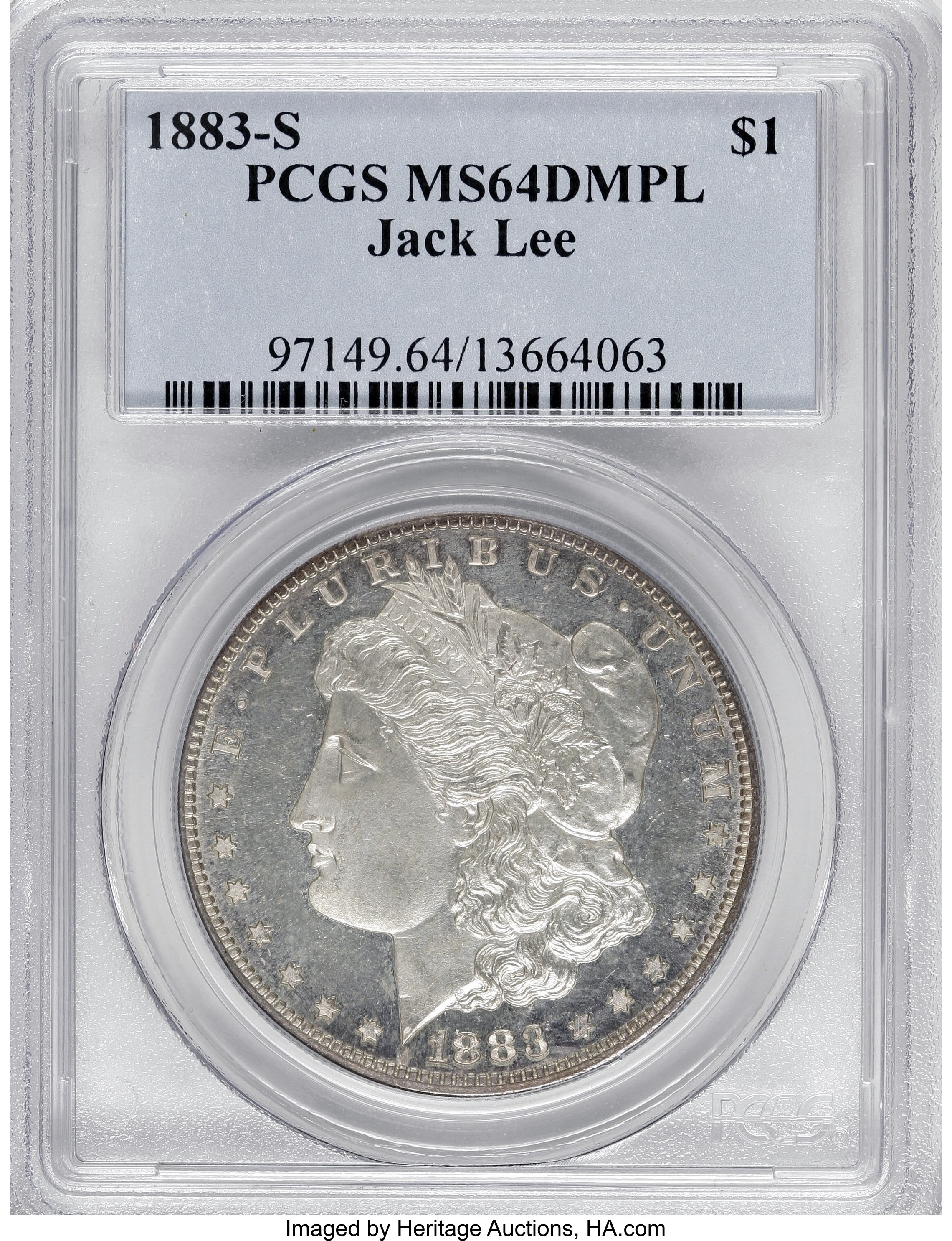image for: 1883-S $1 MS64 Deep Mirror Prooflike PCGS....