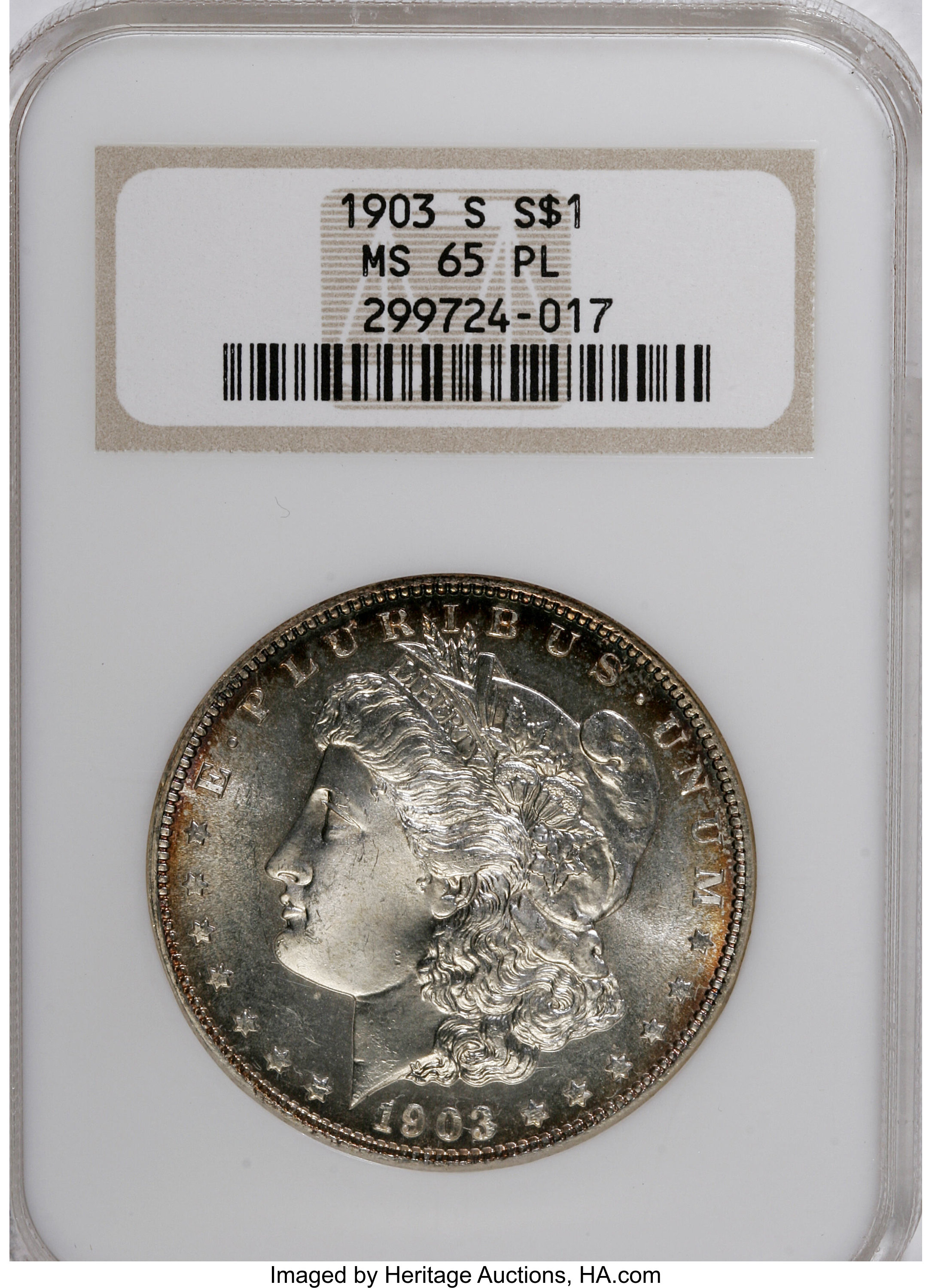 image for: 1903-S $1 MS65 Prooflike NGC....